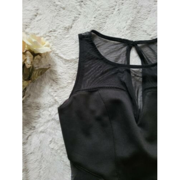 Guess Los Angeles Sheer Panel Upper Black Sleeveless Dress Size 2 - Picture 5 of 12